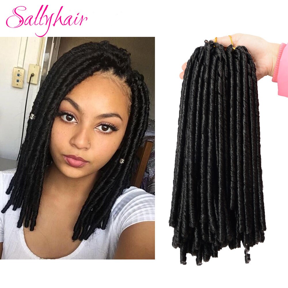 Sallyhair 14inch 70 ׷/ pack ũ  ߰ Ӹ ռ Ӹ   Ÿ ī  Ÿ Soft Faux Locs Brown Black Thick Full